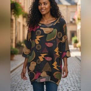 LuLaRoe vintage 80s 90s retro feel/style tunic shirt/dress Large